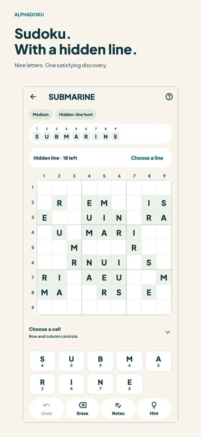 Alphadoku app screenshot
